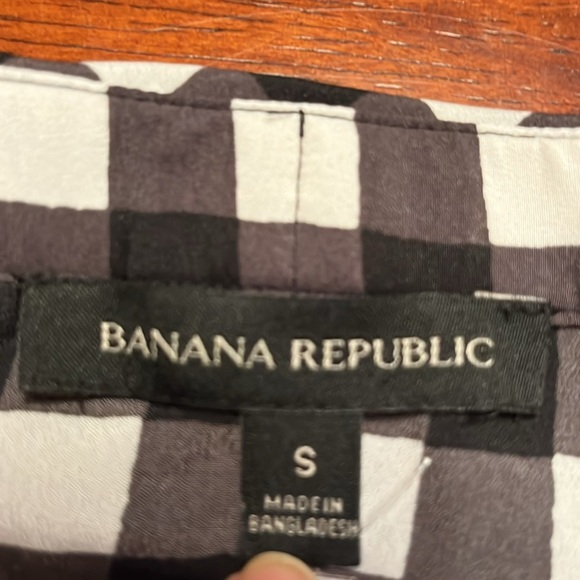 Banana Republic off shoulder black white check top size small - Picture 4 of 11